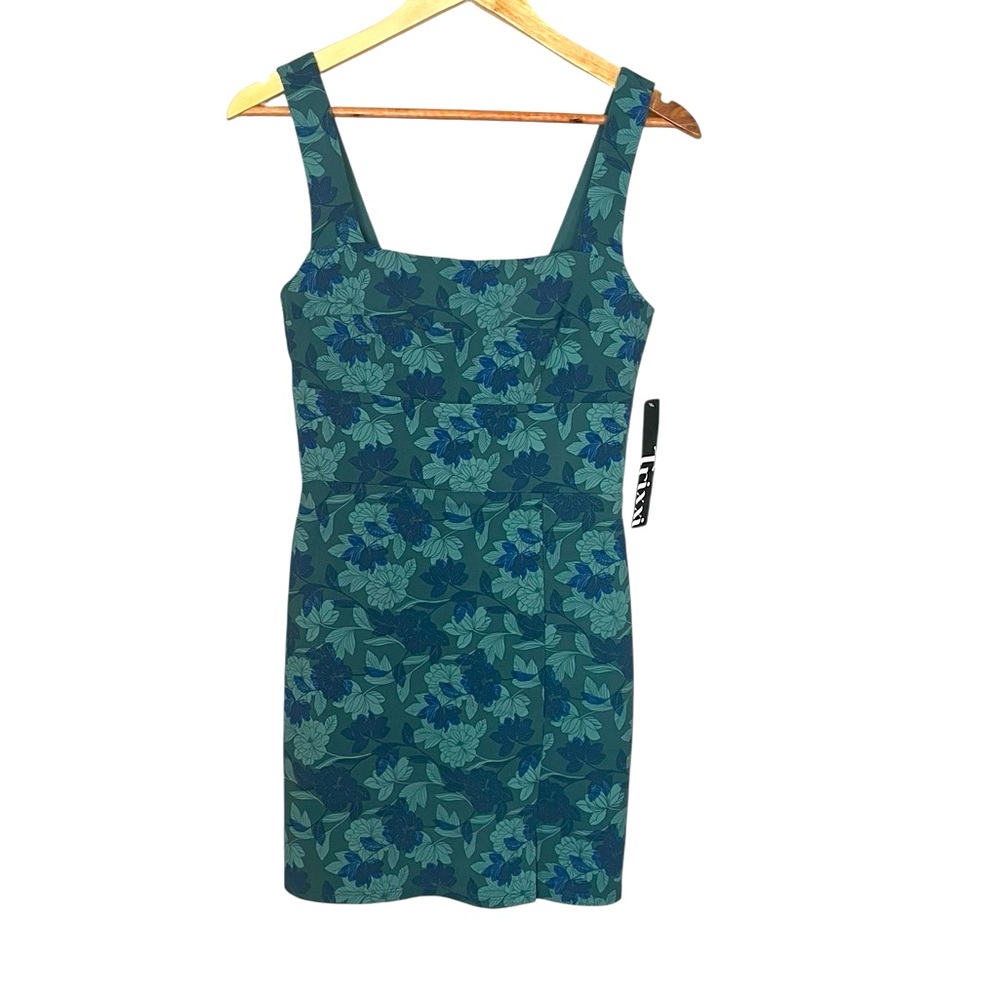 NWT🌺Trixxi•Bow Tie Back Teal Navy Floral Mini Dress